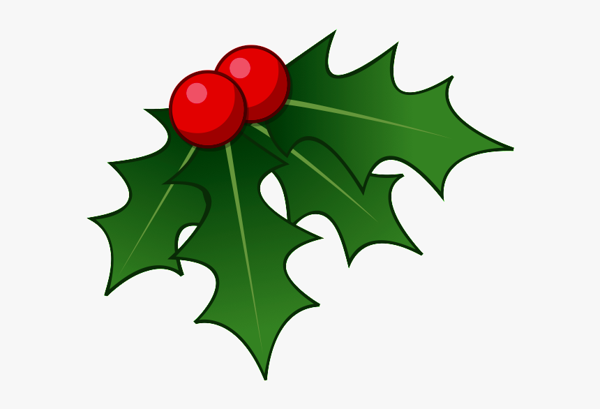 Common Holly Christmas Clip Art - Transparent Background Holly Clipart, HD Png Download, Free Download