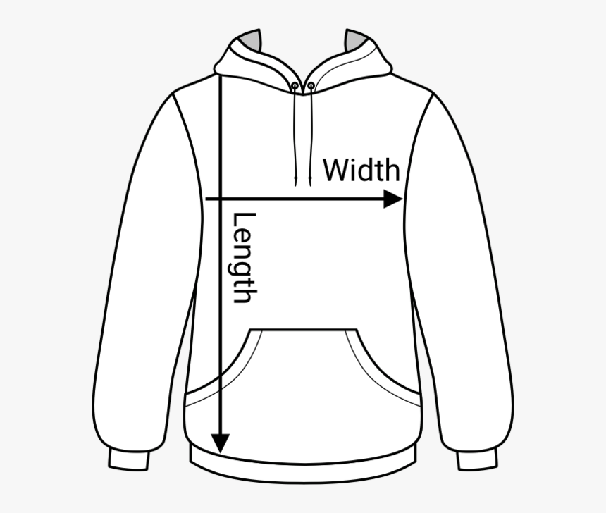 Hoodie Size Chart Length Width, HD Png Download, Free Download