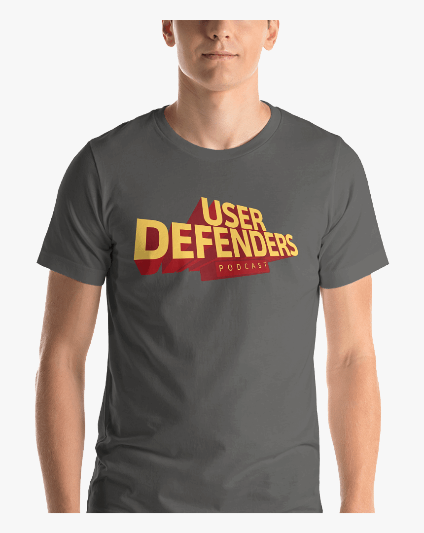 User Defenders Podcast Logo Tee Model Charcoal - Active Shirt, HD Png Download, Free Download