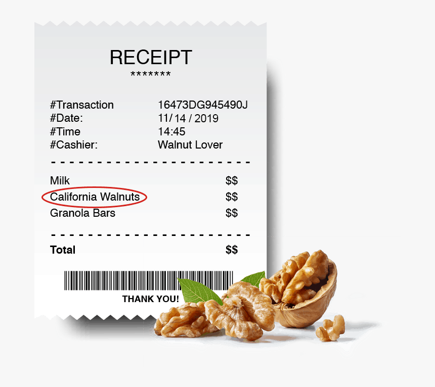 Golden Walnut Sweepstakes Receipt - California Walnuts Receipt, HD Png Download, Free Download