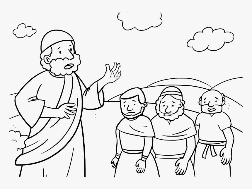 12 Numbers - Moses And Burning Bush Coloring Page Printable, HD Png Download, Free Download