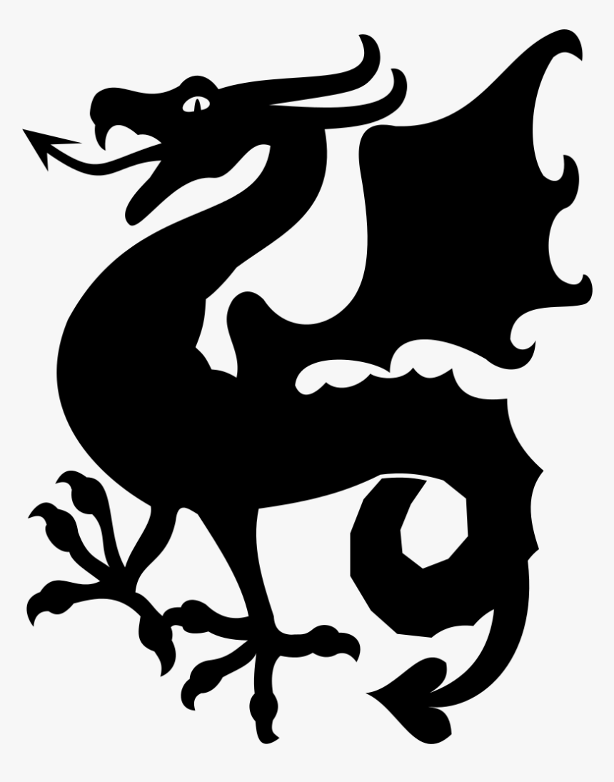 Dragon Silhouette Medieval, HD Png Download, Free Download