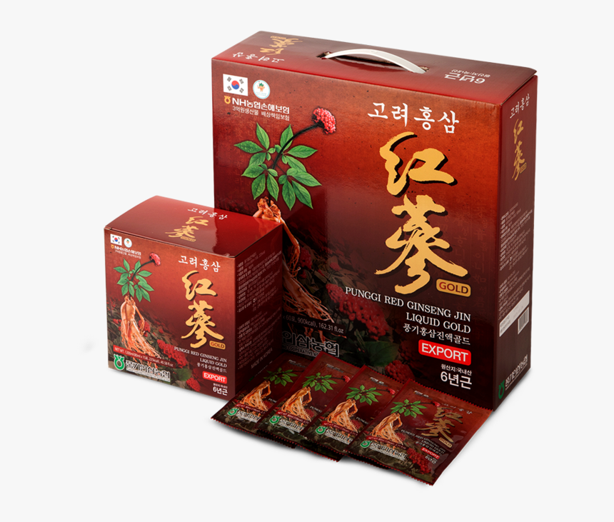 Korean Red Ginseng Jin Liquid Gold - Punggi Jin Red Ginseng Liquid Gold, HD Png Download, Free Download