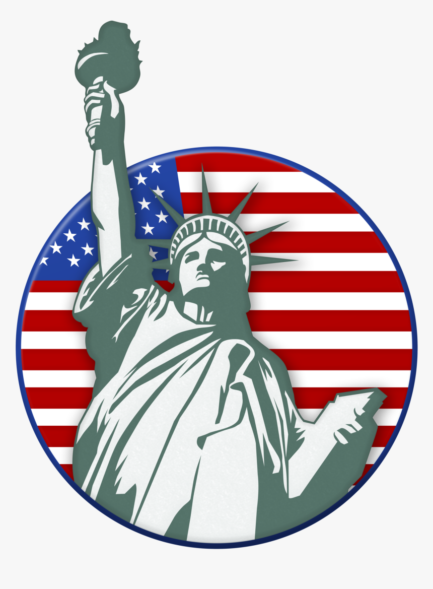 Statue Of Liberty Usa Stamp Png Clip Art Image - Statue Of Liberty American Flag Clipart, Transparent Png, Free Download