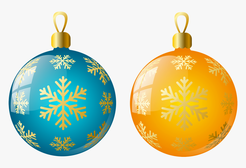Large Size Transparent Yellow And Blue Christmas Ball - Christmas Tree Ornaments Transparent, HD Png Download, Free Download
