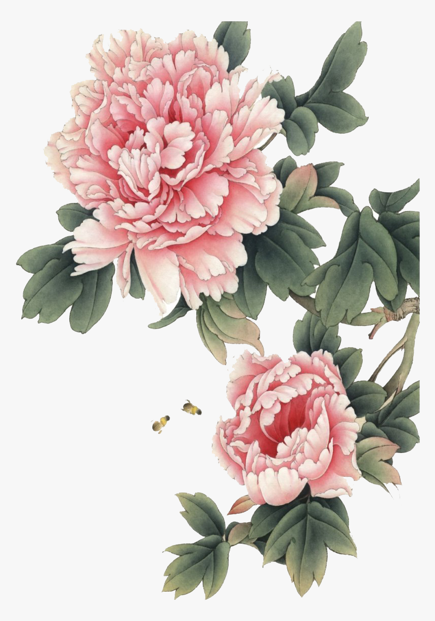 Chinese Flower Transparent Background - Peony Chinese Painting Png, Png Download, Free Download