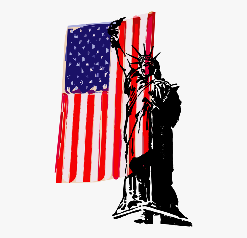Libery. Символ американской демократии. Америка иллюстрация. Флаг США. Знамя свободы.