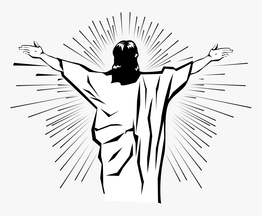 Empty Tomb Clipart Light - Black And White Jesus, HD Png Download, Free Download