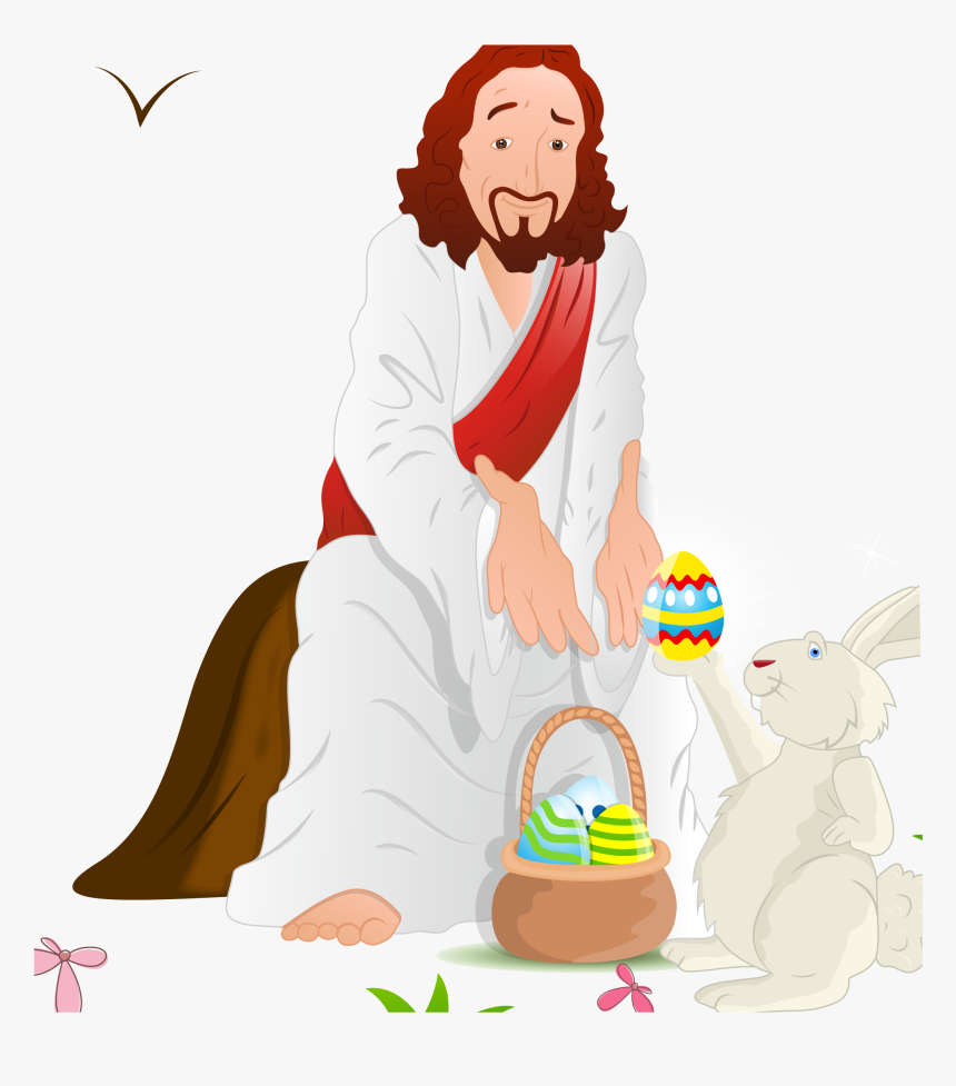 Easter Bunny Resurrection Of Jesus Illustration And - Easter Bunny Jesus Eggs, HD Png Download, Free Download