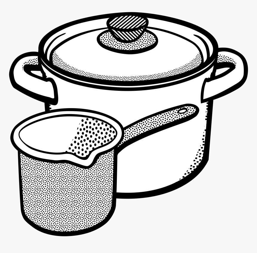 Transparent Pots And Pans Png - Pot Clipart Black And White, Png Download, Free Download