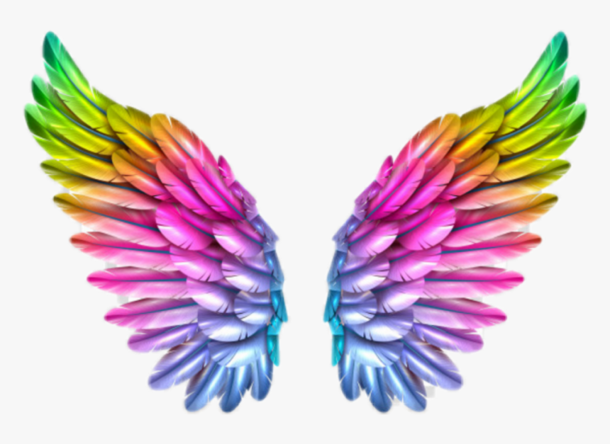 #rainbow #colorful #colors #wings #angel #fairy #fly, HD Png Download, Free Download