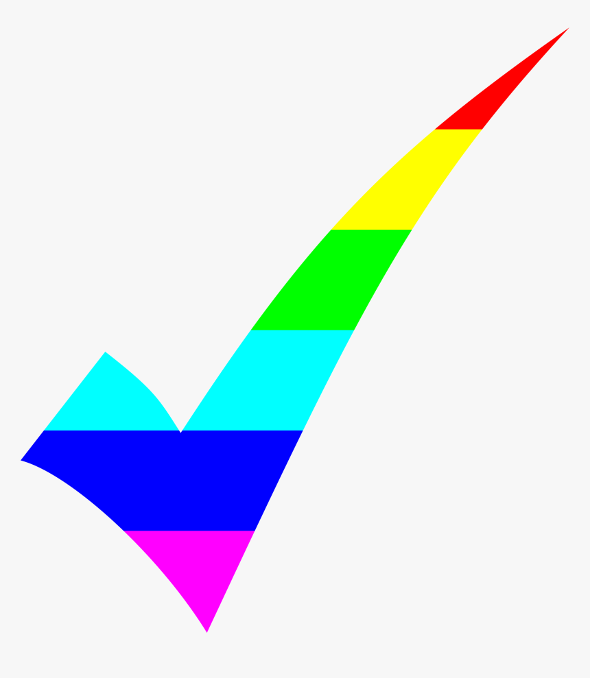 Tick With Big Image - Rainbow Check Mark Gif, HD Png Download, Free Download