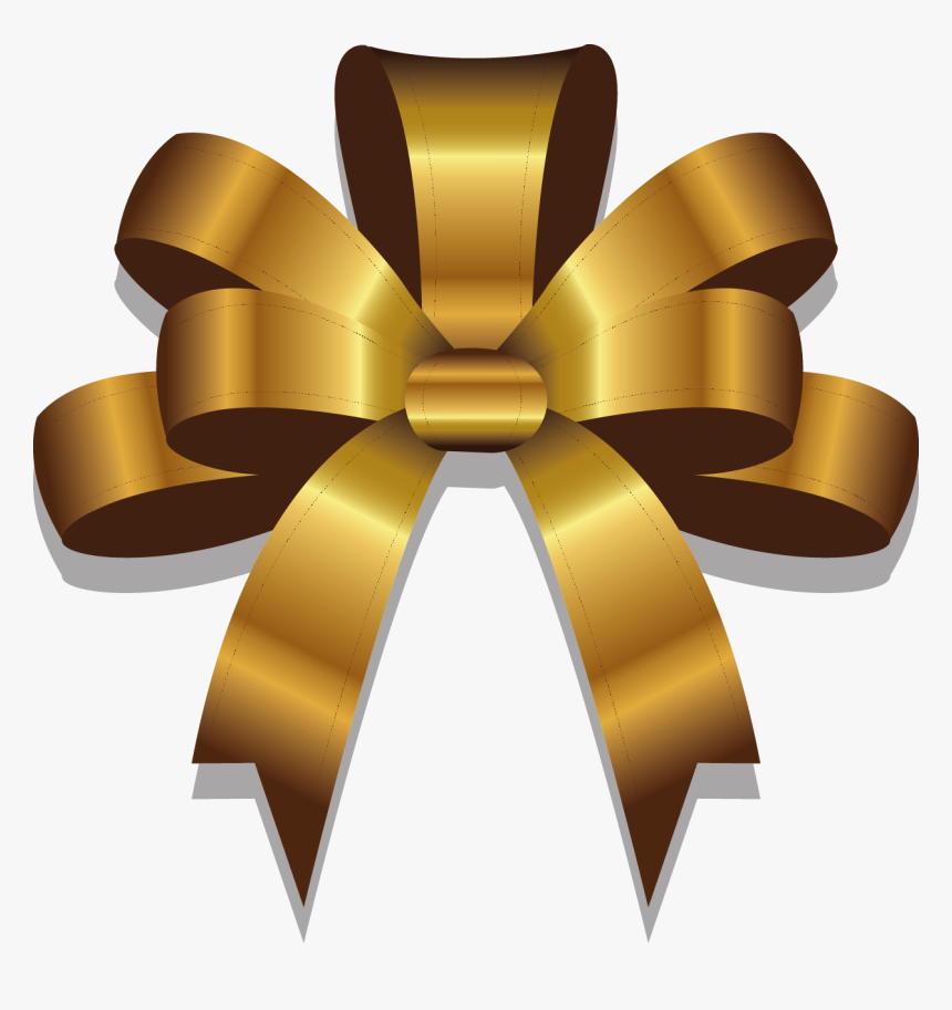 Christmas Gold Ribbon Png Vector Images Photo - Vector Gold Ribbon Png, Transparent Png, Free Download