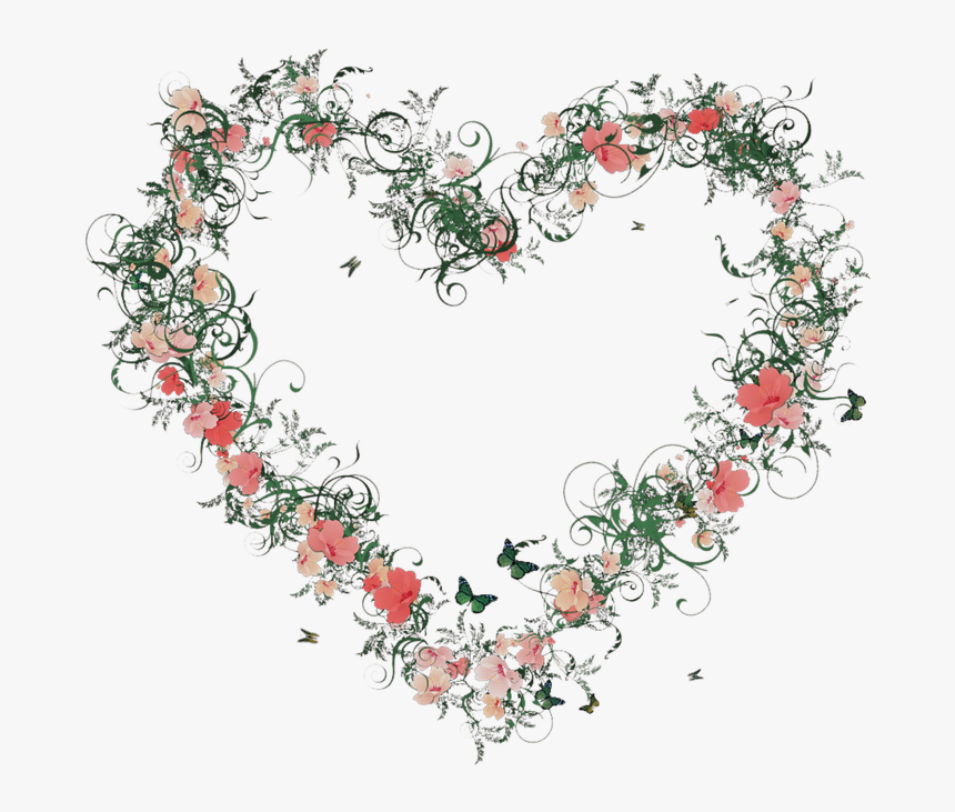 Heart, Flowers, Blossom, Bloom, Colorful, Plant, Deco - Heart Shaped Flower Wreath, HD Png Download, Free Download