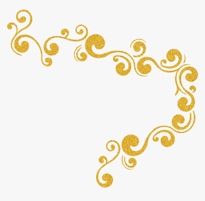 Transparent Swirl Border Clipart - Border Gold Glitter Png, Png Download, Free Download