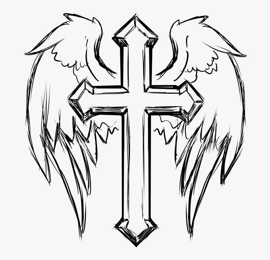 Cross Drawing For Free Download - Cross Drawing, HD Png Download, Free Download