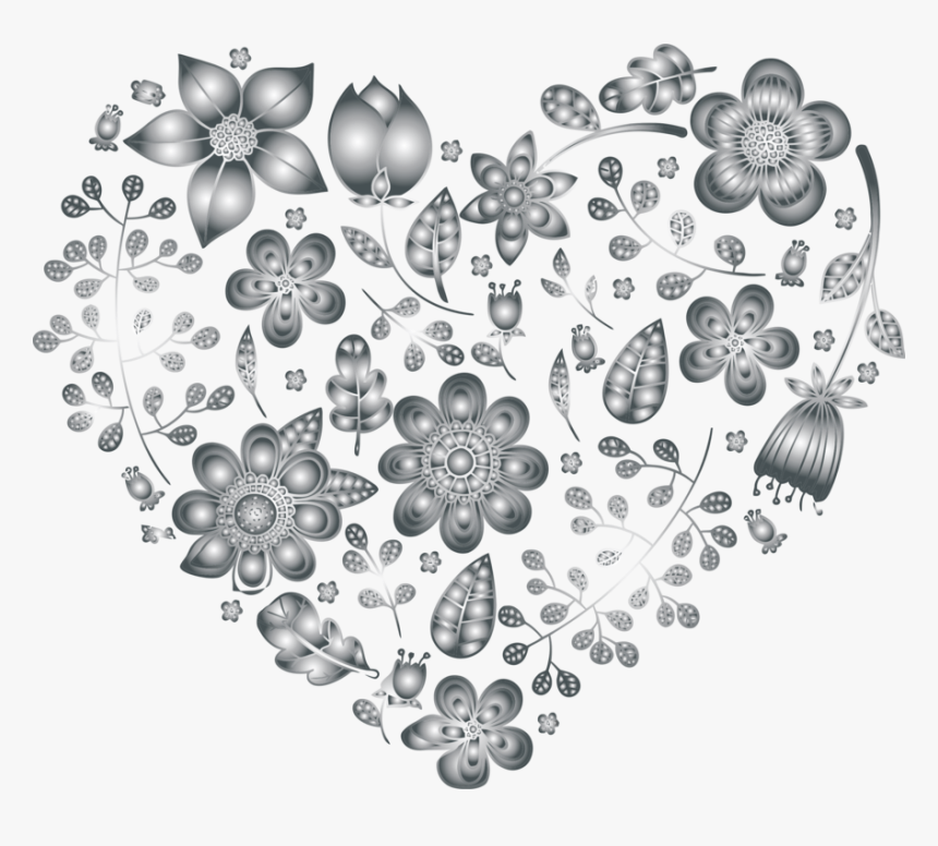Transparent White Floral Png - Heart Of Flowers Transparent Background, Png Download, Free Download