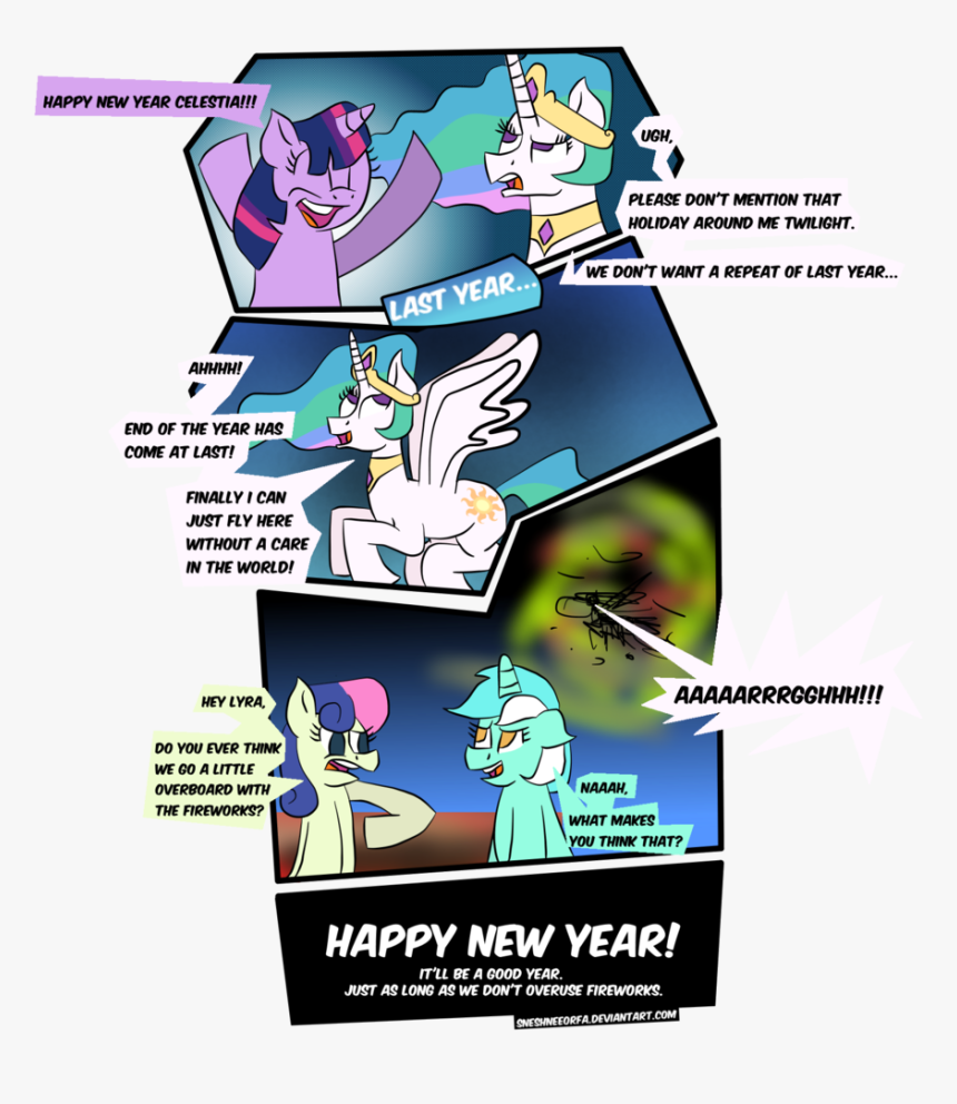 Sneshneeorfa, Bon Bon, Comic, Fireworks, Lyra Heartstrings, - Cartoon, HD Png Download, Free Download