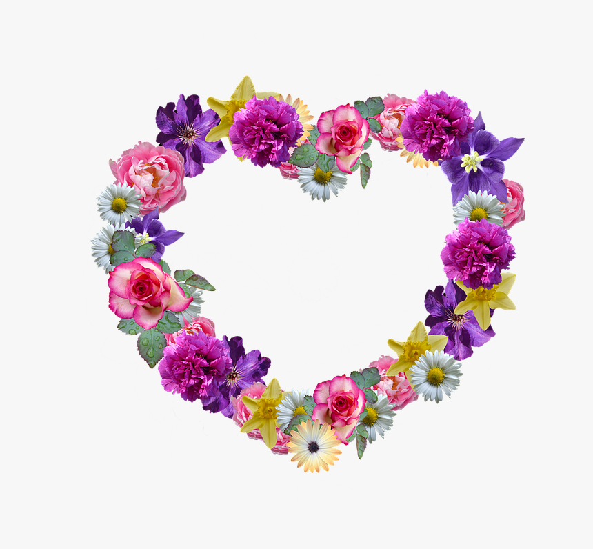 Flowers, Heart, Mother"s Day, Floral Wreath, Greeting - Wednesday Flowers Hd, HD Png Download, Free Download