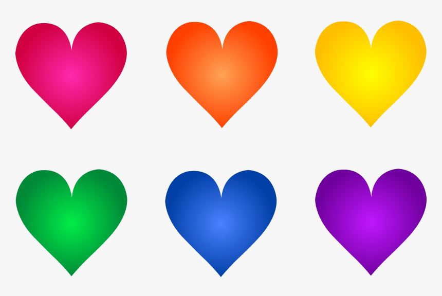 Colored Hearts Clipart, HD Png Download, Free Download