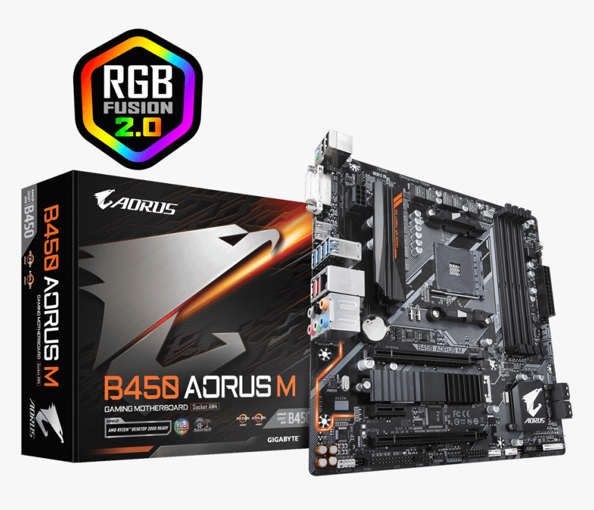 Gigabyte B450 Aorus M Am4 Amd Promontory B450 Ddr4, HD Png Download, Free Download