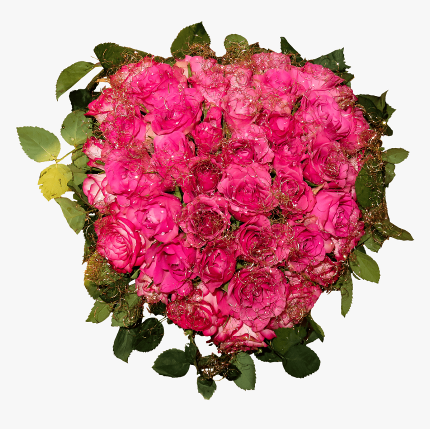 Pink Roses Heart Shaped Bouquet - Buke Flower, HD Png Download, Free Download