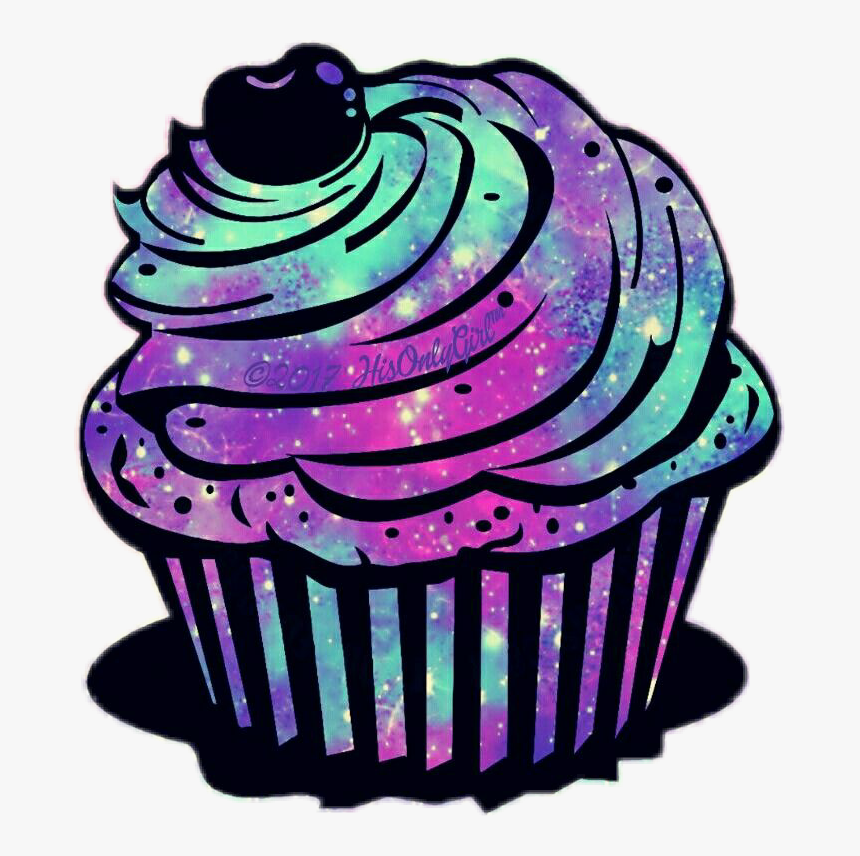 Cupcake Clipart Galaxy - Cup Cake Clipart Black And White, HD Png Download, Free Download