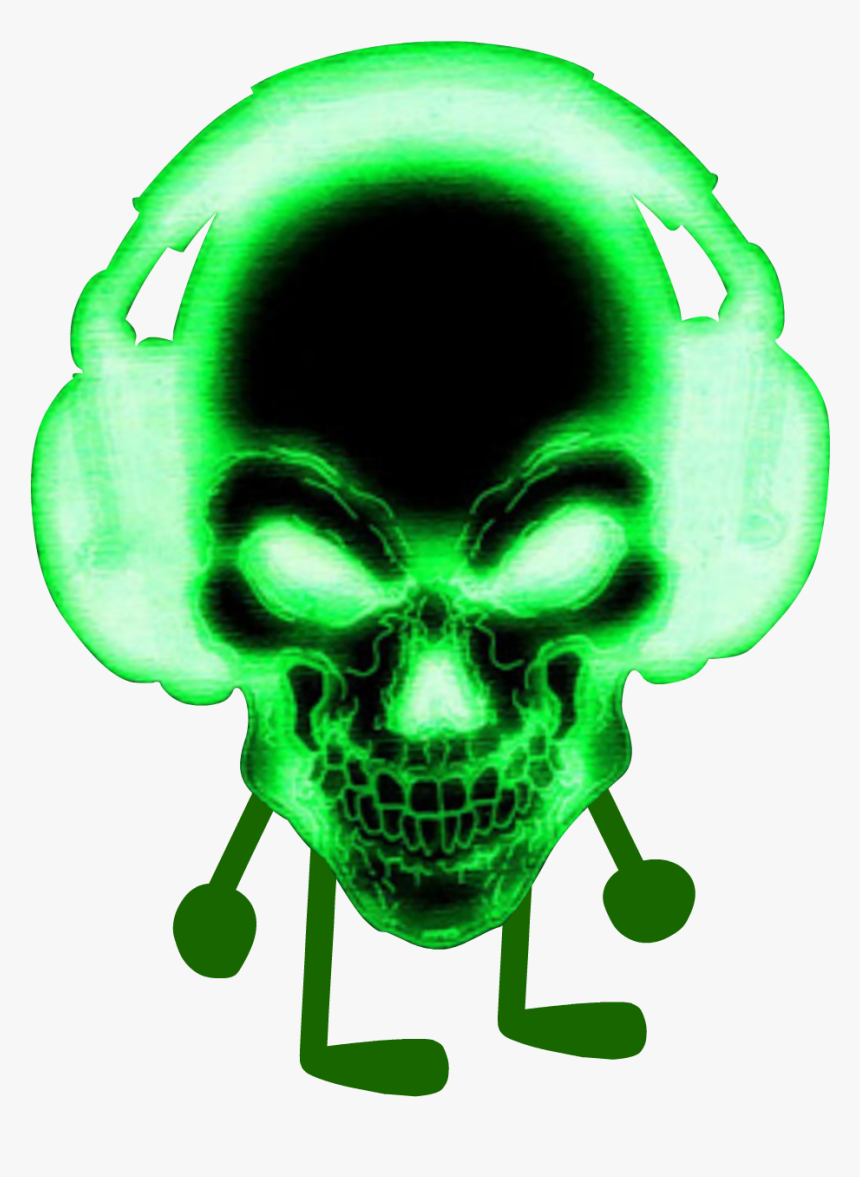 Green Skull With Headphones - Object Filler Again Ct, HD Png Download, Free Download