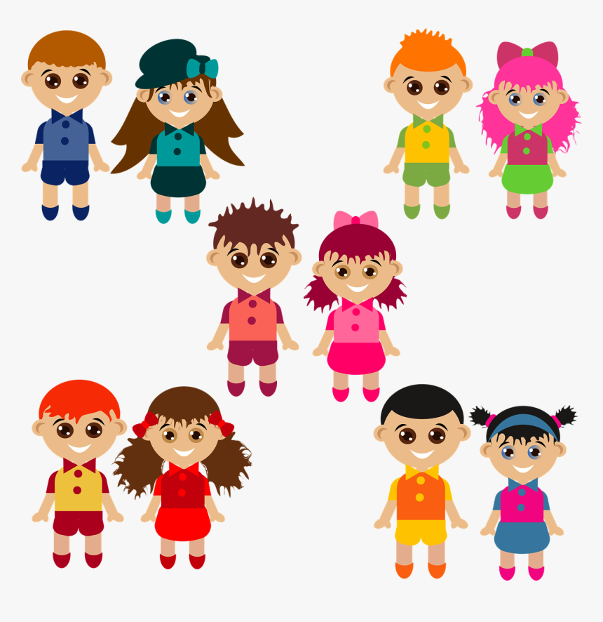 Boys Characters Girls Free Picture - Boys And Girls Cartoon Png, Transparent Png, Free Download