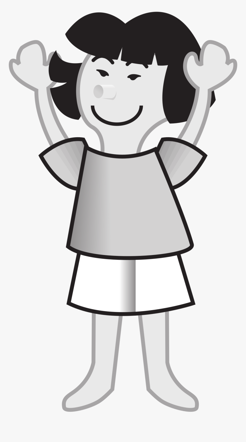 Transparent Girl Jumping Rope Clipart - Standing Girl Clipart Black And White, HD Png Download, Free Download