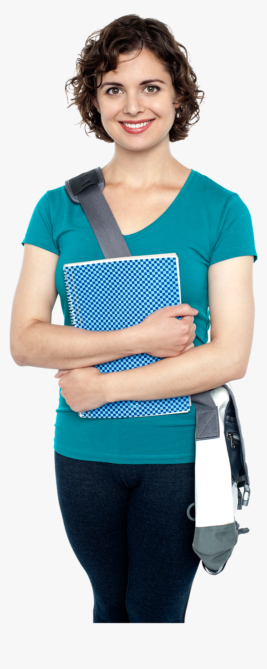 Young Girl Student - College Students With Bag, HD Png Download, Free Download