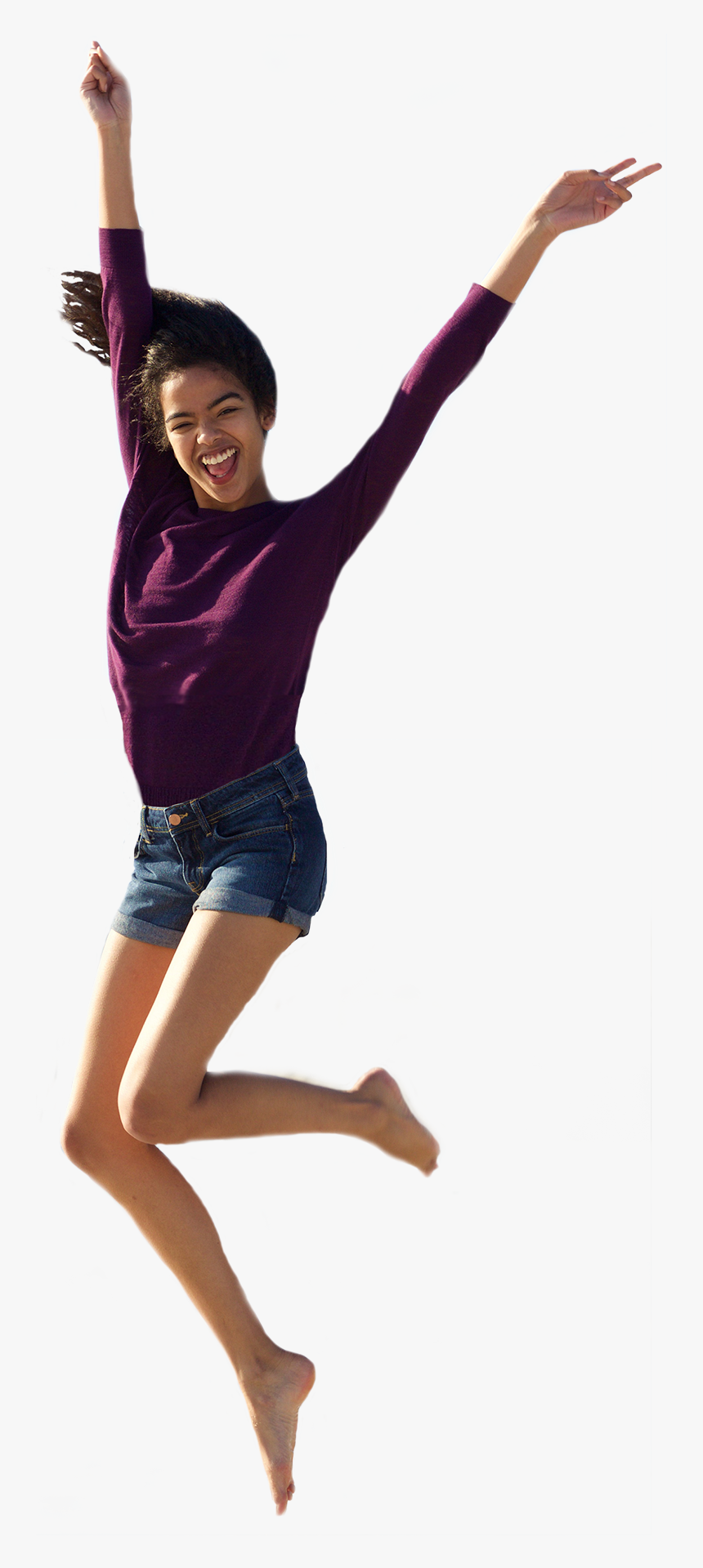 Girl Jumping At Aviate - Girl, HD Png Download, Free Download