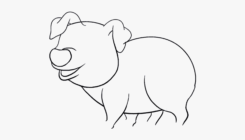 How To Draw Cartoon Pig - Dibujo De Un Cerdo Facil, HD Png Download, Free Download