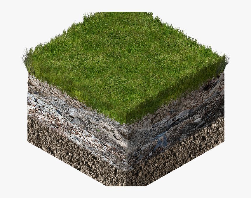 3d Isometric Soil And Grass Cube Cross Section Stock - Isometric Grass, HD Png Download, Free Download