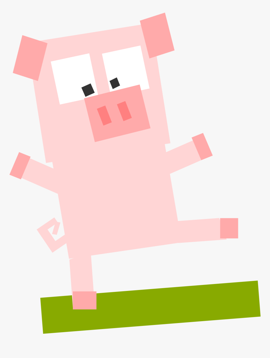 Square Animal Cartoon Pig Clip Arts - Animals Made Out Of Squares, HD Png Download, Free Download