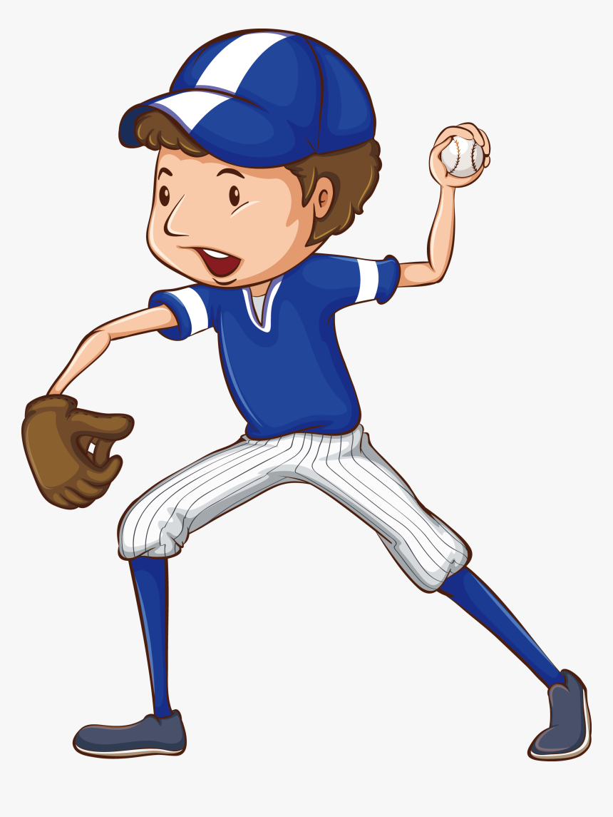 Baseball Drawing Clip Art - Baseball Player Cartoon Png, Transparent Png, Free Download
