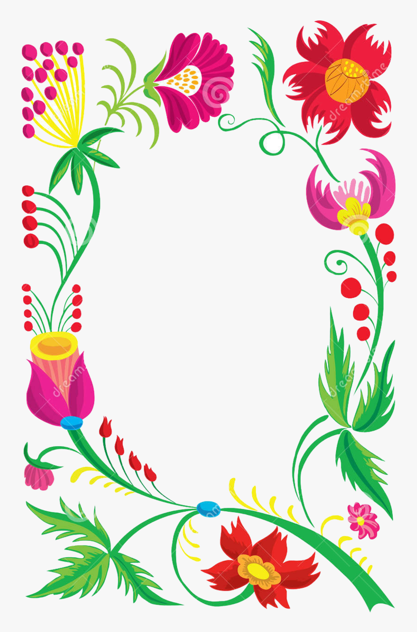 Beautiful Flower Border Design, HD Png Download, Free Download