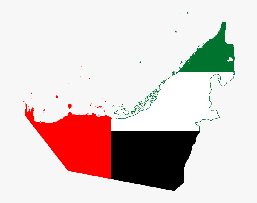 Flag Map Of The United Arab Emirates - Uae Map Flag, HD Png Download, Free Download