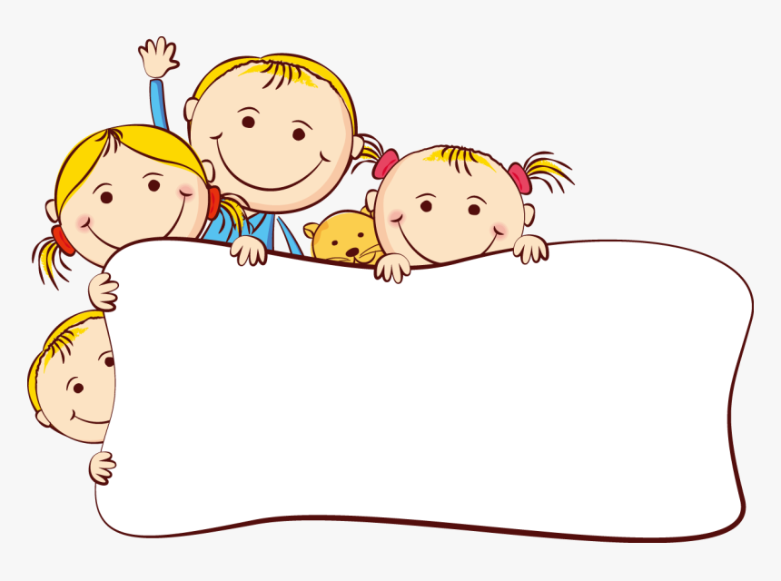 Cute Frame Kids Cartoon Drawing Free Download Png Hd - Cartoon Kids Png Frames, Transparent Png, Free Download