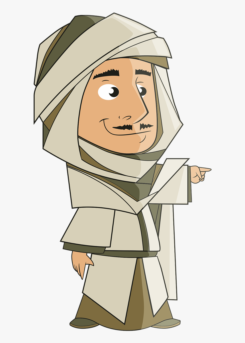 Arab Clipart Turban Boy - Arab Man Cartoon Png, Transparent Png, Free Download