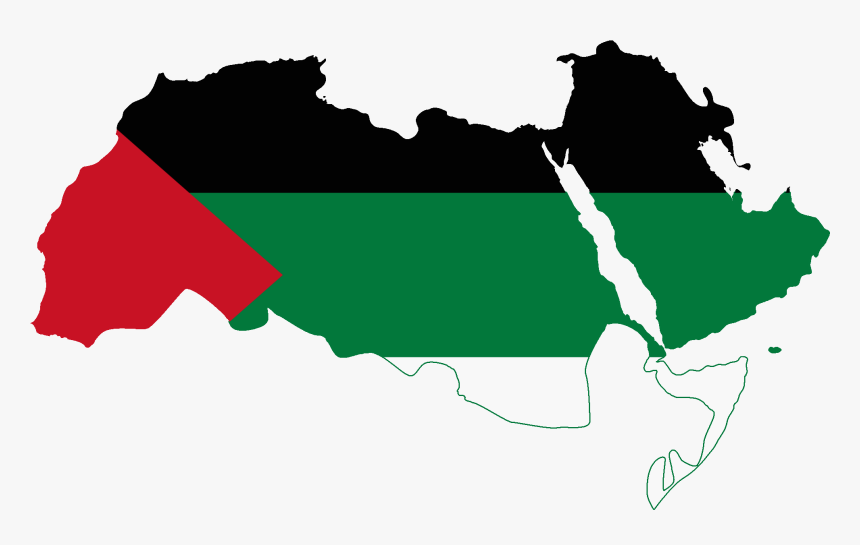 Flag Map Of The Arabic Language - Arab World Map Blank, HD Png Download, Free Download