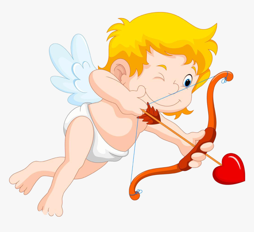 Illustration Archery Cartoon Cupid Free Frame Clipart - Cupid Shooting His Arrow, HD Png Download, Free Download