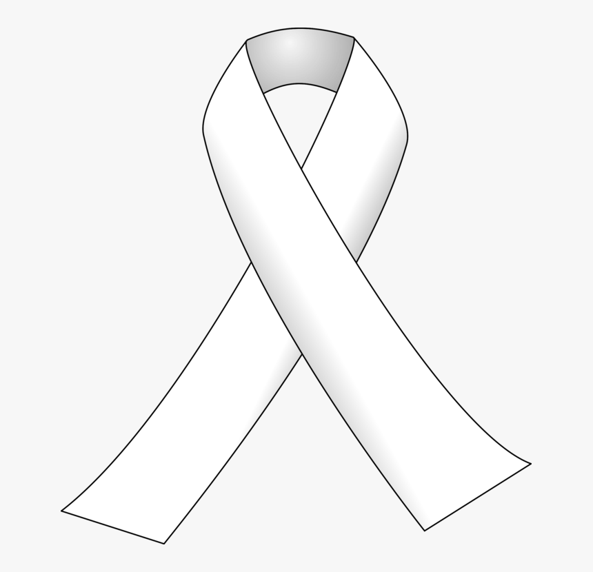 Line Art,angle,neck - Breast Cancer Ribbon White, HD Png Download, Free Download