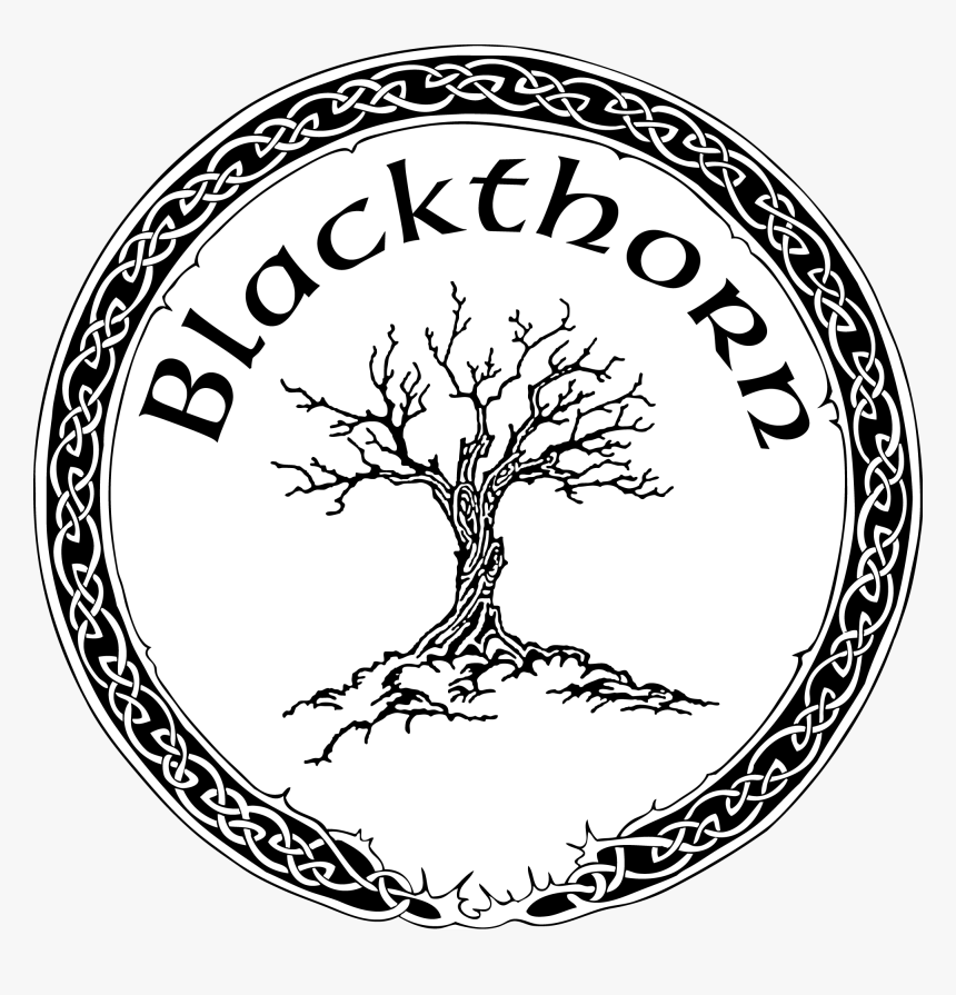 Blackthorn Logo Round - Black Thorn Tree Illustration, HD Png Download, Free Download