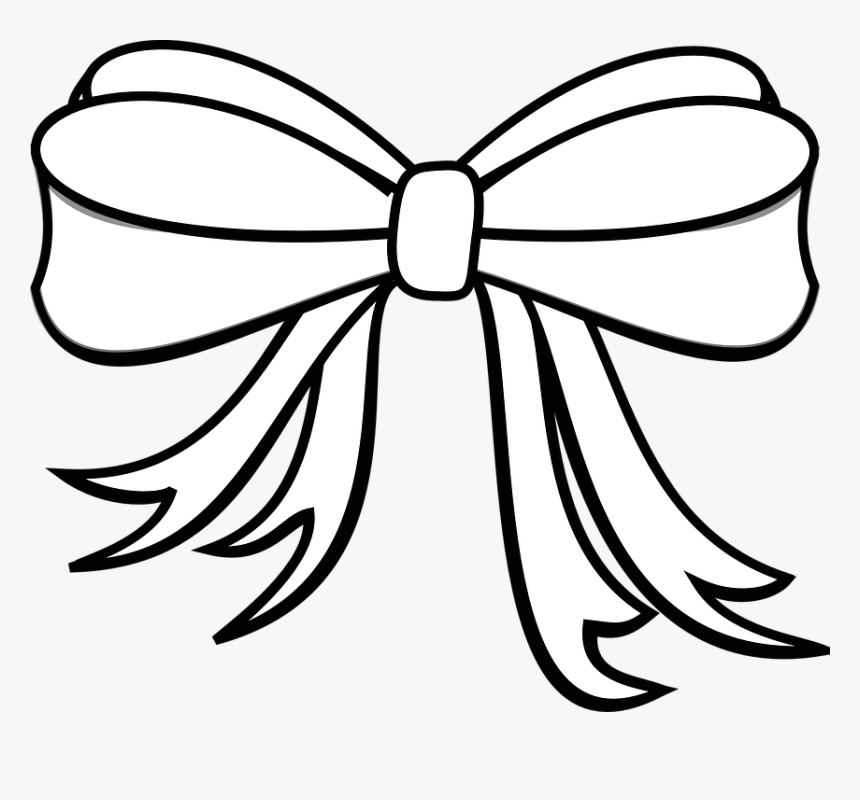 Bow, Ribbon, Decoration, Ornate, Tie, White, Knot - Ribbon Clip Art Black And White, HD Png Download, Free Download