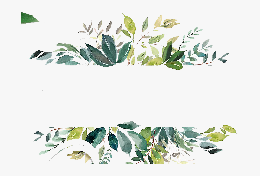 Wedding Flowers Png - Watercolor Leaf Border Png, Transparent Png, Free Download