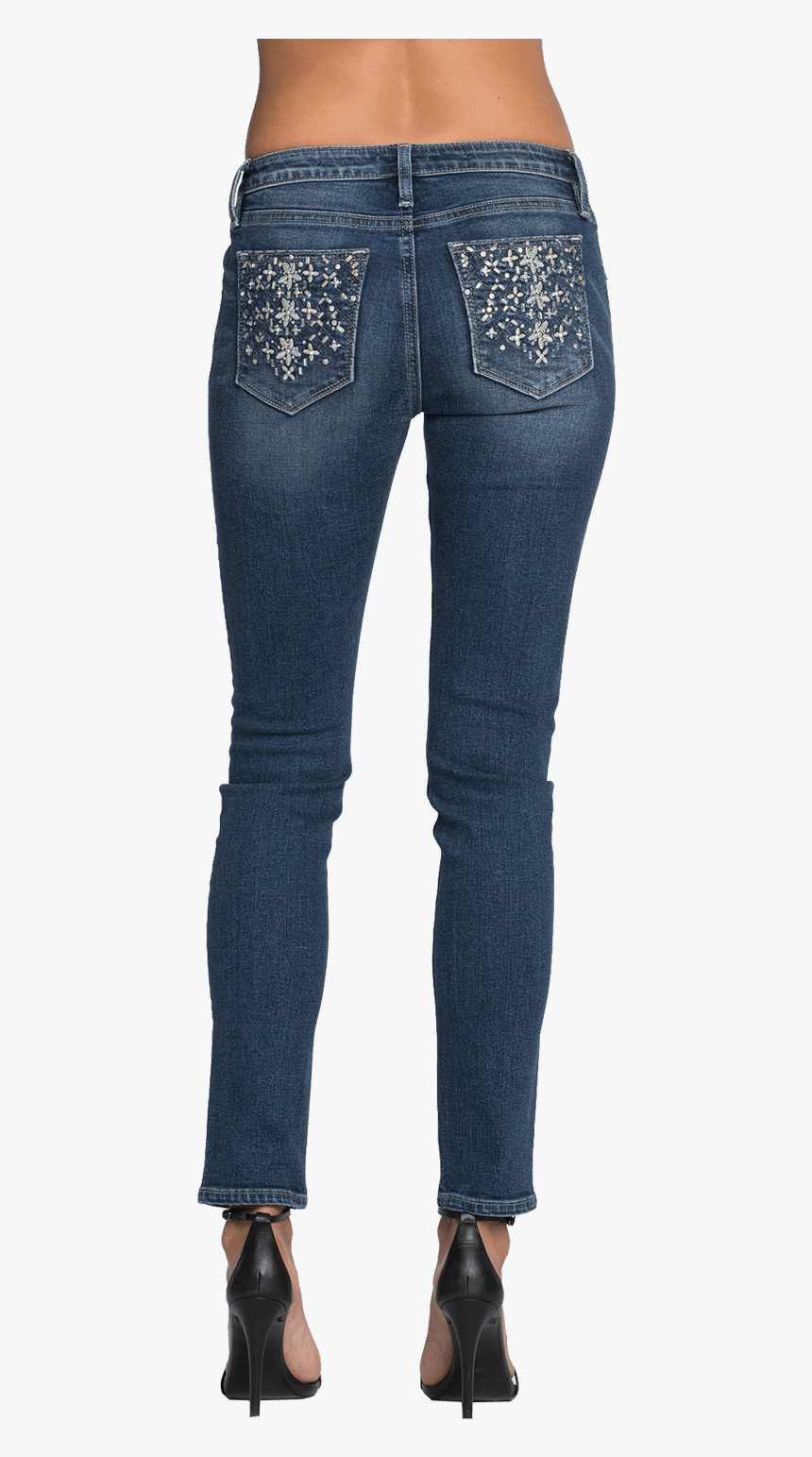 Miss Me Women"s Flower Pocket Skinny Jean - Grace Skinny Jeans Dark Indigo Blue, HD Png Download, Free Download