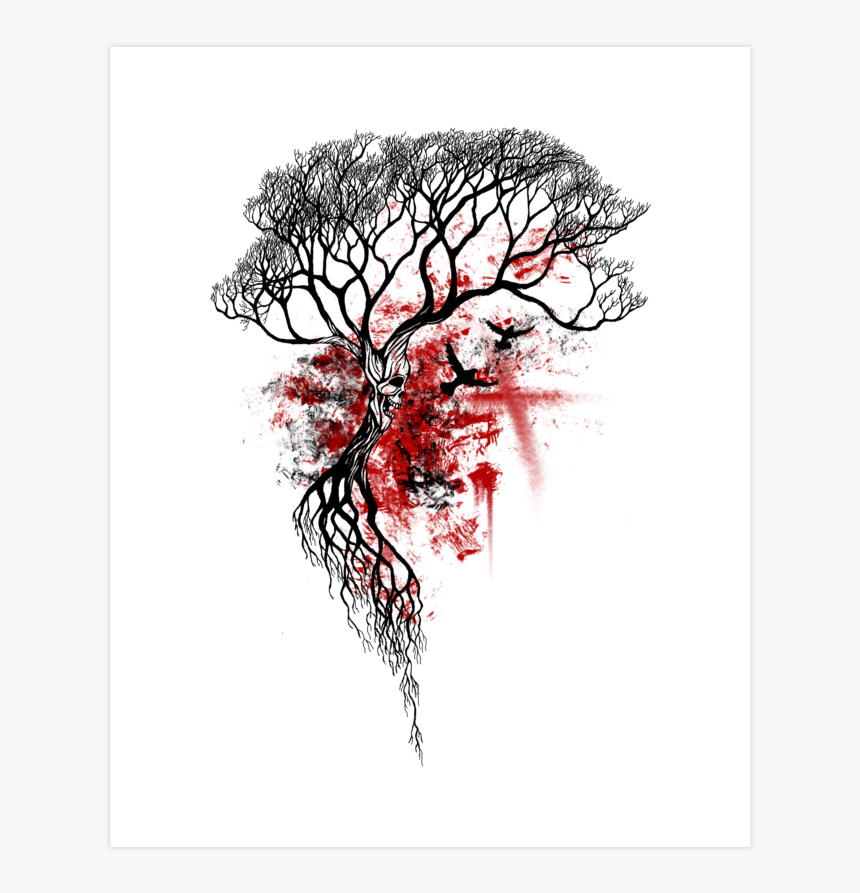 Trash Polka Twig Tattoo Tree Drawing - Polka Trash Tree, HD Png Download, Free Download