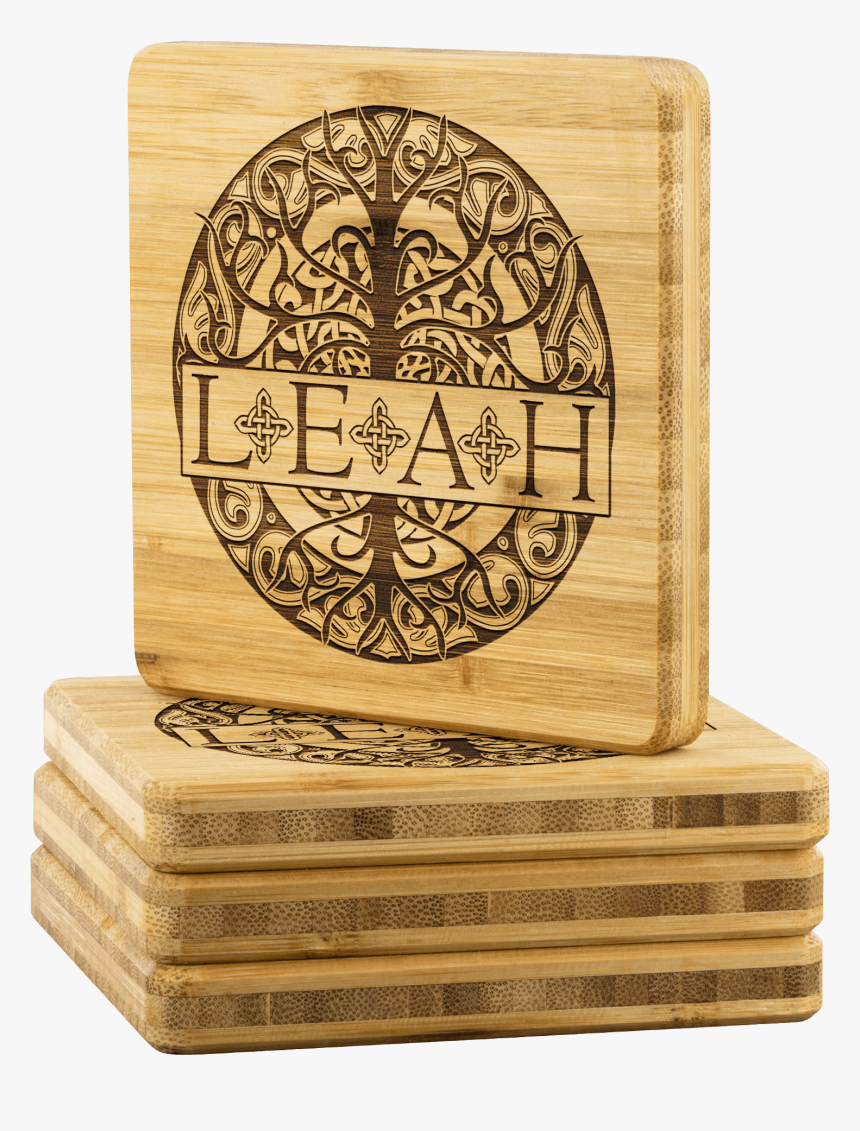 Celtic Leah Tree Bamboo Coasters"
 Class= - Drink Coaster, HD Png Download, Free Download