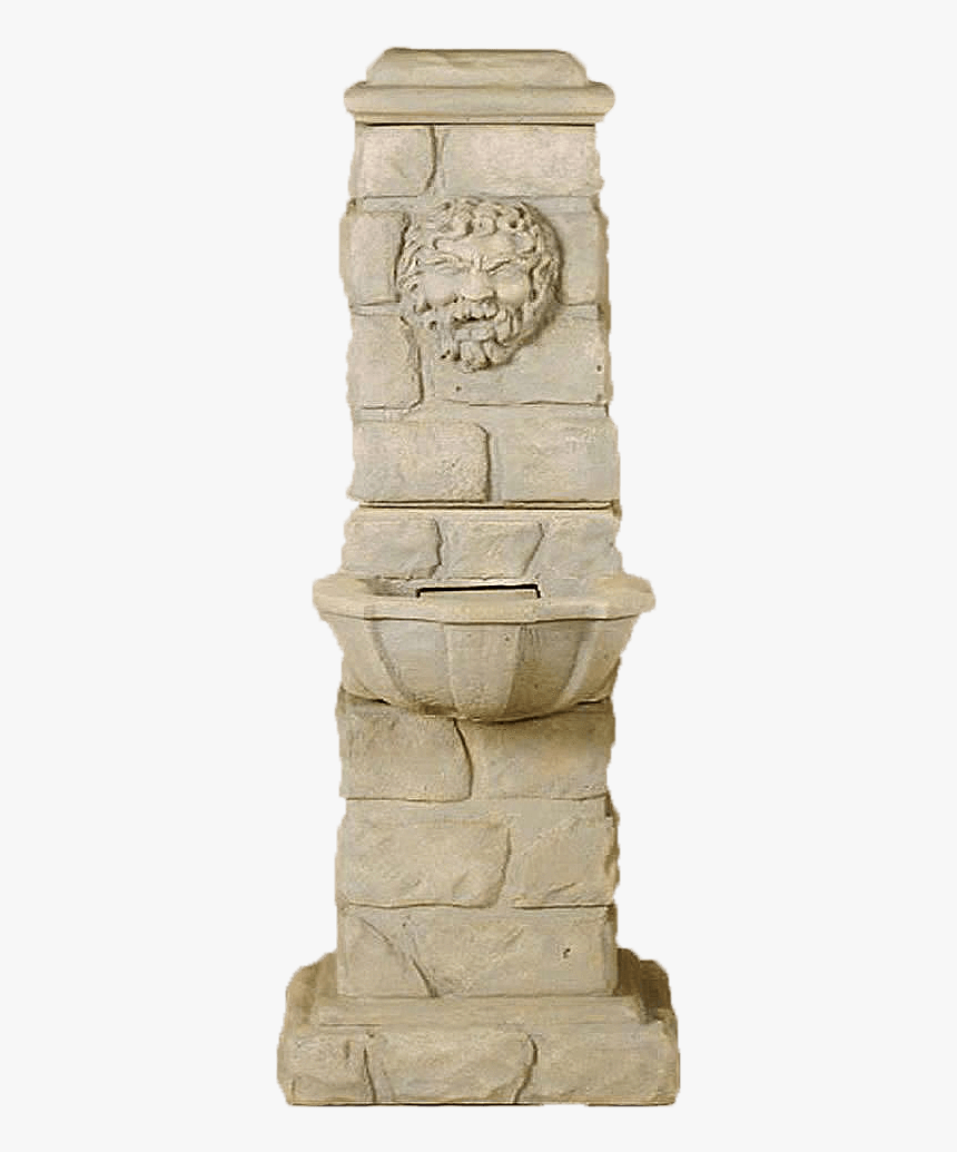 Green Man Column Cast Stone Outdoor Water Fountain - Column, HD Png Download, Free Download